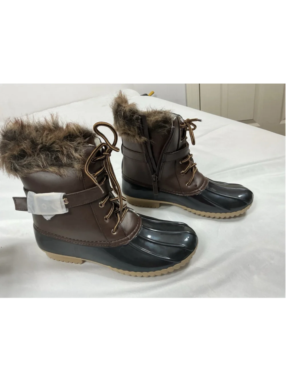 Womans New Nature Breeze Lace Up Duck Boots Brown Size 7
